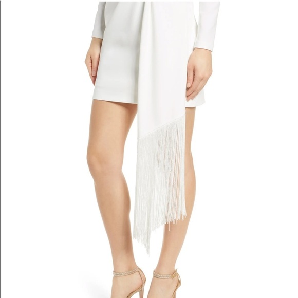 ONE33Social Twist Fringe Long Sleeve Cocktail Mini - Picture 4 of 11